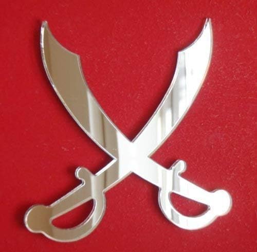 Pirate Crossed Swords Mirror 35cm x 30cm, Silver
