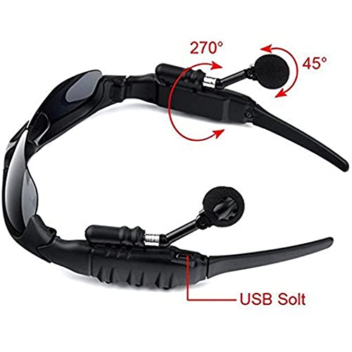 Leaden Wireless Bluetooth Mp3 Polarized Lenses Music Sunglasses V4.1 Stereo Handfree Headphone For Iphone Samsung Most Smartphone Or Pc (Black) #TOP2