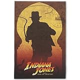 Open Road Brands Disney Indiana Jones and the Dial of Destiny Gallery Wrapped Canvas Wall Decor - Indiana Jones Wall Art for Man Cave or Movie Room