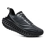 SCICNCN Men's Walking Running Shoes Lightweight Hollow Outsole for Shock Absorption High Rebounce Soft Insole Breathable Mesh Upper Non-Slip Sneakers for Jogging Gym Walking Athletic Workout Black