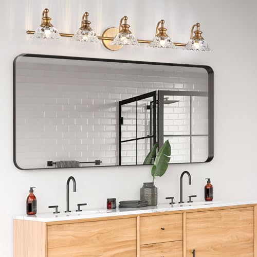 Image of XIEDUN 37.4 inch Bathroom Light Fixtures 5 Lights Vanity Lighting Fixtures (Exclude G9 Bulb) Vanity Lights for Bathroom