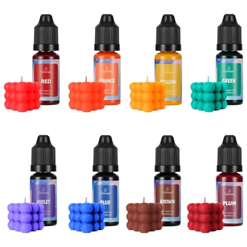 Alaoo Tinte para Velas, 8 Colores, 10ML Tinte De Vela Líquido A B...