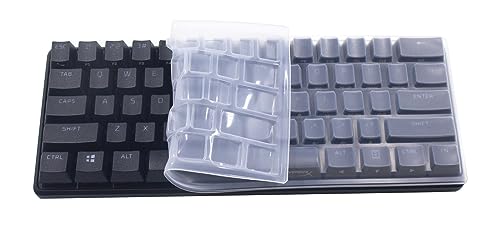 Silicone Keyboard Skin Compatible for Corsair K65 RGB Mini 60% Mechanical Gaming Keyboard, Corsair K70 PRO Mini Wireless RGB 60% Gaming Keyboard, Razer Huntsman Mini 60% Gaming Keyboard - Clear - Thumbnail 3