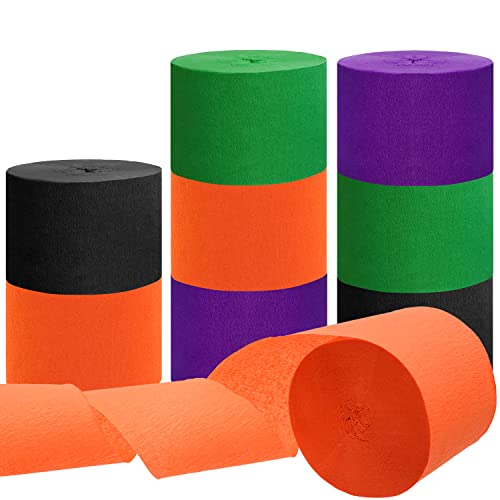 Halloween Party Decorations Supplies 8Rolls Halloween Crepe Paper Streamers Halloween Orange Purple Black Green Streamers For Halloween Birthday, Baby Shower, Gender Reveal Party Decorations #TOP9
