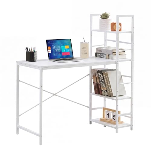VECELO PC�f�X�N ���[�I�t�� ��116×���s51×����120cm �i�V��94×48×72cm�j �p�\�R�����b�N A4�Ή� �w�K�� �p�\�R�� �f�X�N ���[�t�� �R���p�N�g �ȃX�y�[�X �ݑ�[�N �׋� computer desk �z���C�g