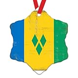 San Vicente y la Granadina Recuerdo de la bandera nacional de San Vicente y la Granadina, adornos de cerámica de Navidad, regalo de recuerdo de país, adorno de Navidad de San Vicente y la