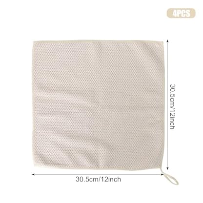 Lunaanda Geschirrtücher 30x30 cm im 4er Set,Geschirrtücher Baumwolle,Küchentücher,Extrem Saugstarke Geschirrhandtücher, Geschirrhandtuch, Trockentücher Küche,Weiche, Super Saugfähige und Fussel Freie – Bild 3