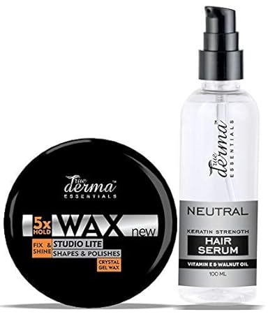 True Derma Essentials Studio Lite Shine 5x Hold Hair Wax, Keratin Strength Hair Serum With Vitamin E and Walnut Oil, 175 ml