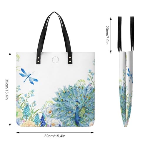 Sac à main libellule paon grand format 39x39cm ultra polyvalent