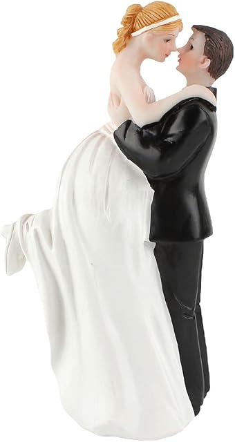 Bride And Groom Cake Toppers,1 Pair Wedding Cake Topper Figurine Resin Couple Figurine Cake Decoration Ornament For Valentine's Day Home Decor Car Ornaments