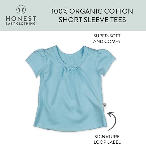 HonestBaby 5-Pack Puff Sleeve T-Shirts 100% Organic Cotton Baby, Toddler, Little Kid, Girl2