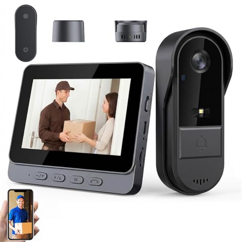 X8 Video Doorbell Camera, X8 Waterproof Video Doorbell with 4.3-Inch Indoor Monitor, Wireless Waterproof Smart Doorbell  - Detailed View