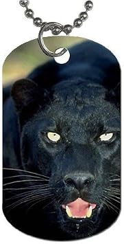 Black Panther Dog Tag with chain necklace Great Gift Idea