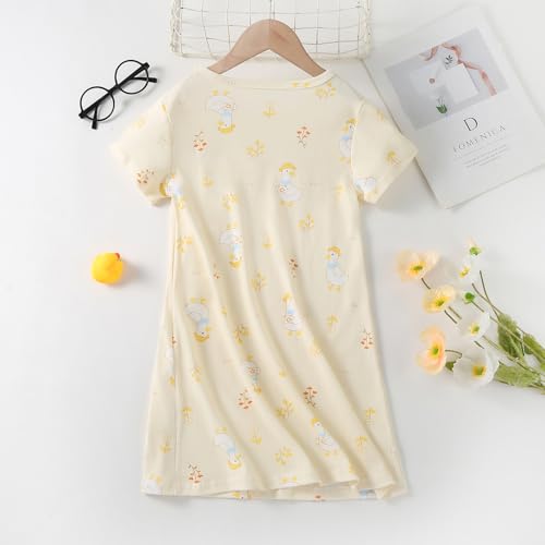 Image of Uobzyaq Girl's Stripes Nightgowns Cotton Sleep Shirts Sleepwear Princess Nightdress