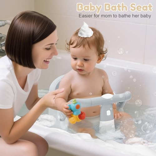 image for Lerrutue Baby Bath Seat for Babies 6 Months & Up Sitting Up, Non-Slip 