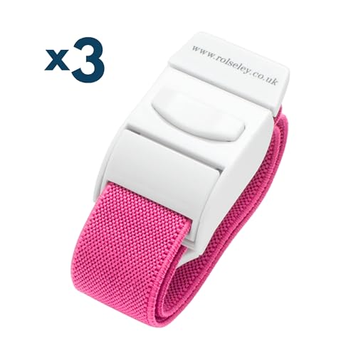 Packung mit 3 Venenstauer Stauschlauch Stauband von Rolseley (ROSA)