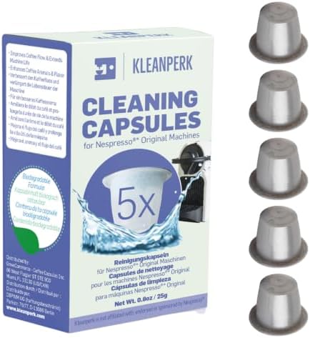 5 Pack Coffee Cleaning Capsules Compatible with Nespresso Original Machines I Cleaning Kit for Better Tasting Coffee I Easy and Safe to Use