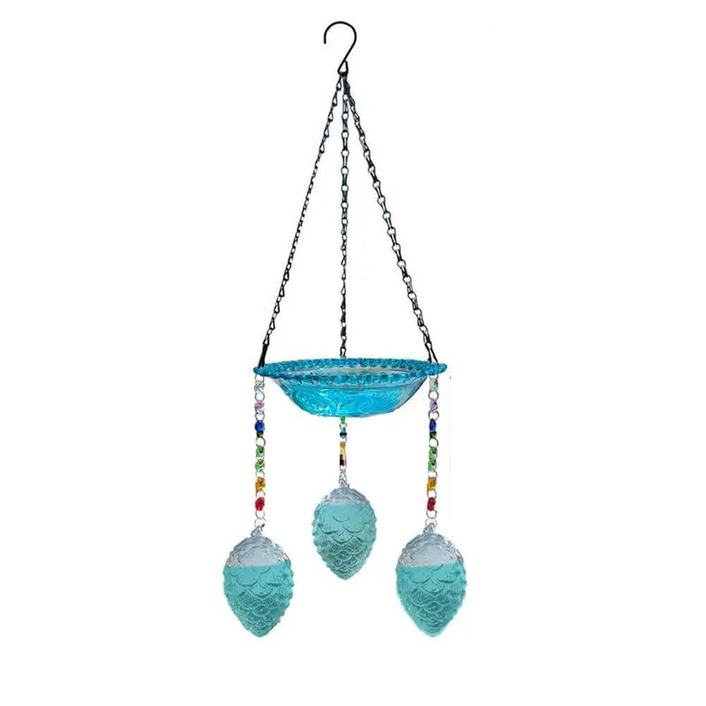 Casetta per uccelli sospesa, bagno per uccelli da giardino, decorazione esterna, forniture agricole, mangiatoia con gancio a forma di S