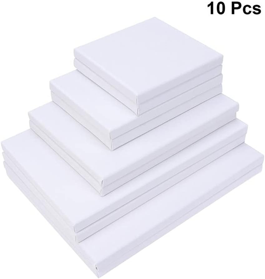 KAJYLFAST 10個の白い空白のアートボードの木製のフレームのための木のフレームのための油絵の伸ばされたアーティストキャンバス