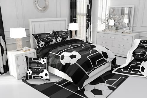 Parure de lit enfant nid d'abeille hexagonal abstrait noir blanc