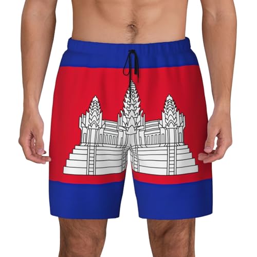 Bañador para hombre de secado rápido con bandera de Camboya
