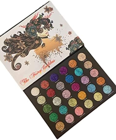 Abelyn Long Lasting 30 Colors Glitter Eyeshadow Palette Makeup Sparkly Eye Shadow Shimmer Glitter Palette Cosmteics