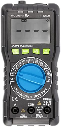 Bild 12 - HÖGERT TECHNIK - Digitalmultimeter mit LIVE-Funktion, LCD 1999 blau hinterleuchtet, DATA HOLD, Batterietest 1,5/9V, Gummischutz, kompakt & zuverlässig für Elektro- und Kfz-Arbeiten