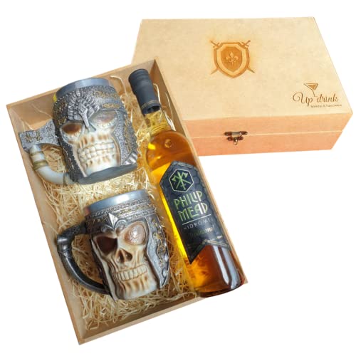 Hidromel Philip Mead Viking + 2 Canecas + Caixa De Mdf