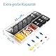 Tablettenbox 7 Tage Morgens Abends Groß, Tablettendose 14 Tage Abends XL Große Dispenser Medikamente Groß für Vitamine, Nahrungsergänzungsmittel und Medikamente