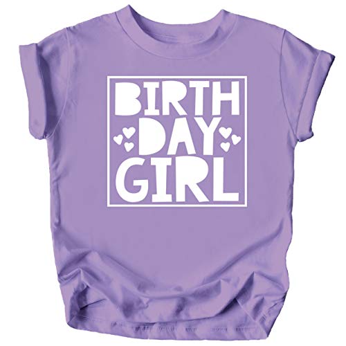Olive Loves Apple Birthday Girl Square with Hearts Birthday T-Shirts and Raglans for Any Age Birthday Purple Shirt 2T