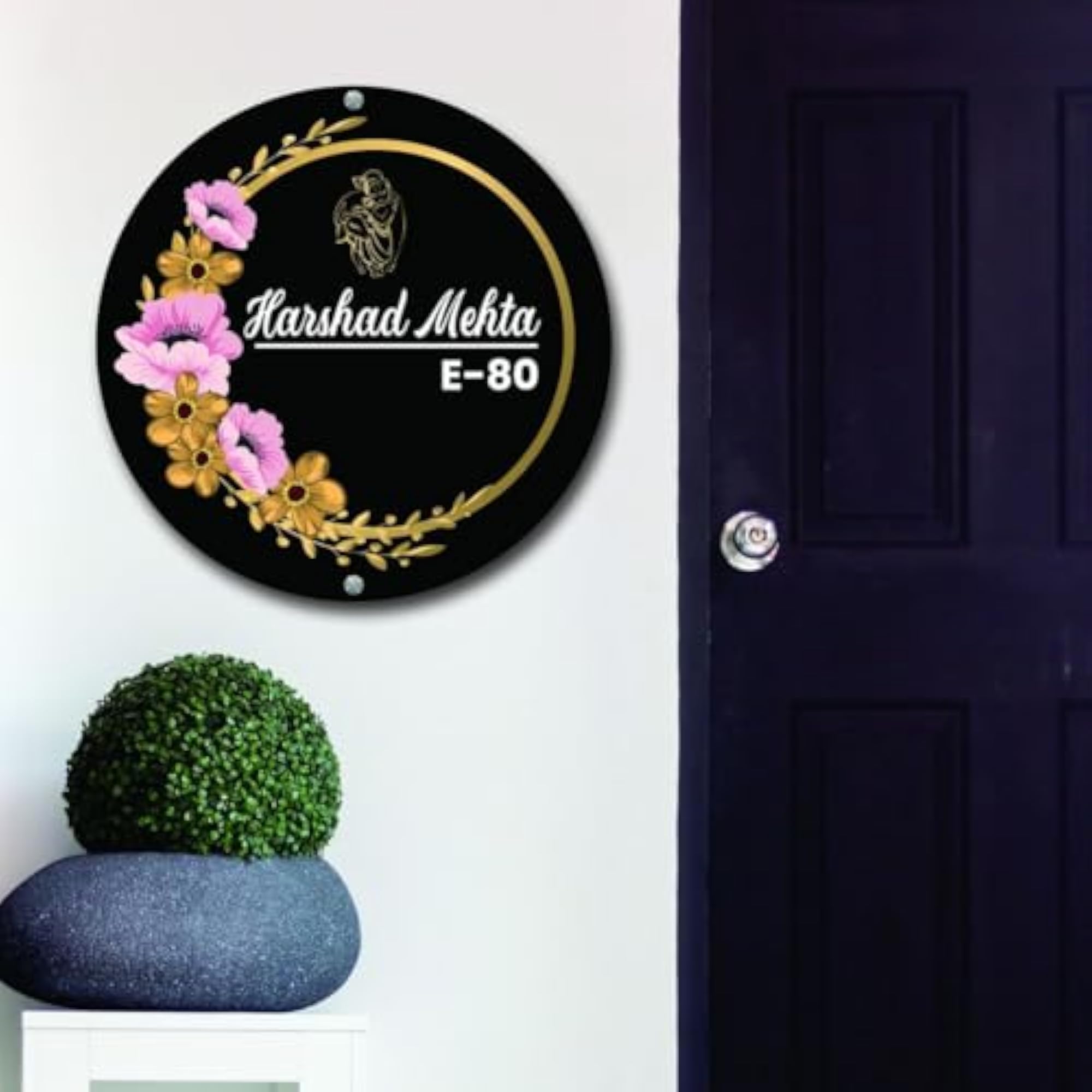 Customized Acrylic Name Plate with Krishna Image