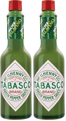 Tabasco - Verde, Salsa Picante Sabor Suave, Elaborada Con Chiles Jalapeños, Producto Típico Cocina Tex-mex, 60 Mililitro (Paquete de 2)