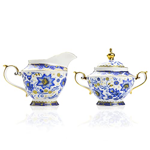 ACMLIFE Bone China Floral Cream and Sugar Set