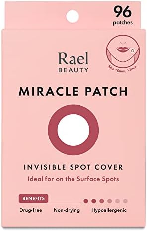Rael Miracle Invisible Spot Cover - Hydrocolloid, Acne Pimple Absorbing Cover, Blemish Spot, Skin Care, Facial Stickers, 2 Sizes (96 Count)