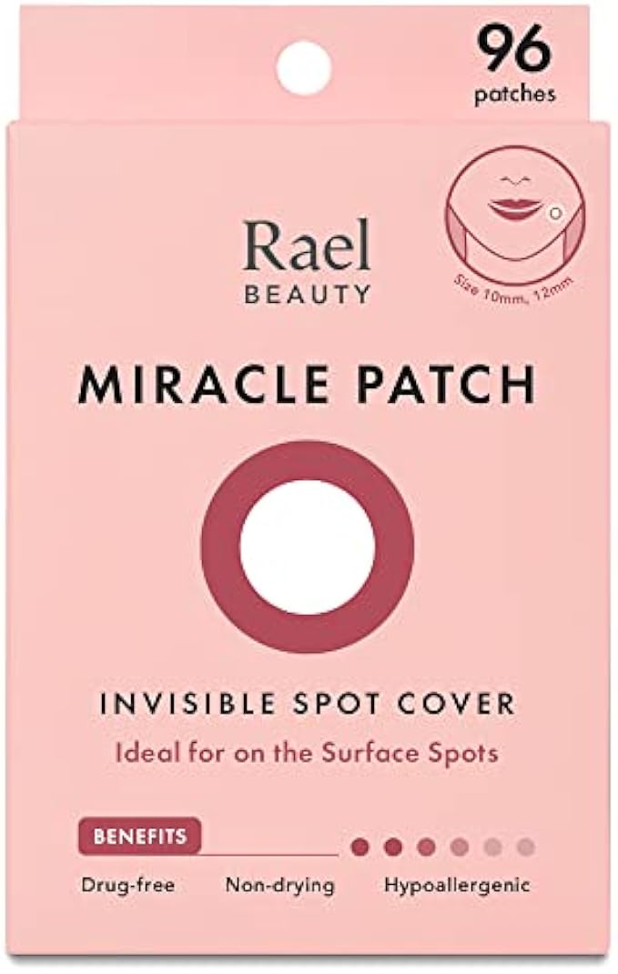 Rael Pimple Patches, Miracle Invisible Spot Cover - Hydrocolloid Acne Pimple Patches for Face, Blemishes and Zits Absorbing Patch, Breakouts Spot Treatment for Skin Care, Facial Stickers, 2 Sizes (96