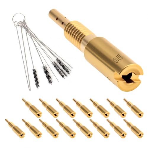 Windance 16 pcs/Box Brass Carburetor Slow Jet Kit #10 - #47.5 Fit for Mikuni HSR RS HS TM Carburetor VM28/486 with 5pcs Cleaning Needles, 5pcs Brush, High Precision Carb Pilot Jet