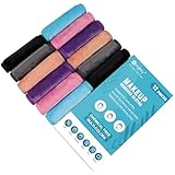Orighty Makeup Remover Cloths 12 Packs, Makeup Removal Face Cleansing Cloth, Reusable Microfiber Facial Cleansing Towels, Remove Instantly Dirt with Just Water, 12 x 6 in, 6 Colors
