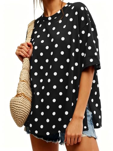 Image of Tankaneo Womens Oversized T-Shirts Summer Casual Short Sleeve Loose Fit Top