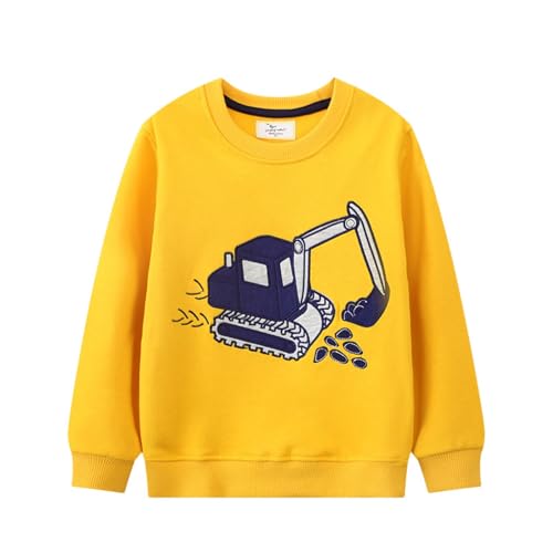 Kids Sweatshirts Toddler Boy Cartoon Graphic Cute Pullovers Long Sleeve Crewneck Cozy Fall Clothes Casual Soft Tops