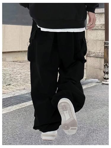 GORGLITTER Boy's Baggy Cargo Pants Elastic Waist Casual Loose Sweatpants Wide Leg Parachute Track Pant2