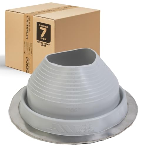 Image of Fasteners Plus #7 Round EPDM Metal Roof Pipe Flashing Boot (Fits 6 inch - 11 inch Pipe OD), Gray