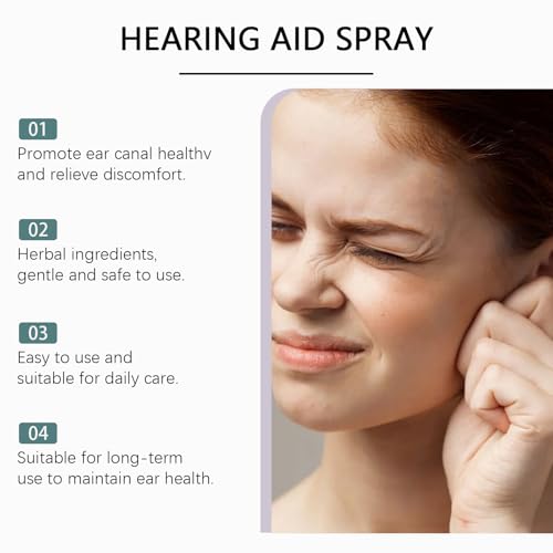 Natural Hearing Aid Spray with Mint Leaves, Arnica, Olive Oil for Ear Health, Fast Absorption Formula, 100ML/3.38FL.OZ3