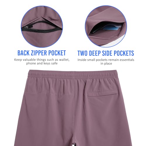 Image of maamgic Mens Workout Shorts 2 in 1 Stretch 5 inch / 7 inch Gym Shorts Running Shorts with Compression Liner Zip Pocket