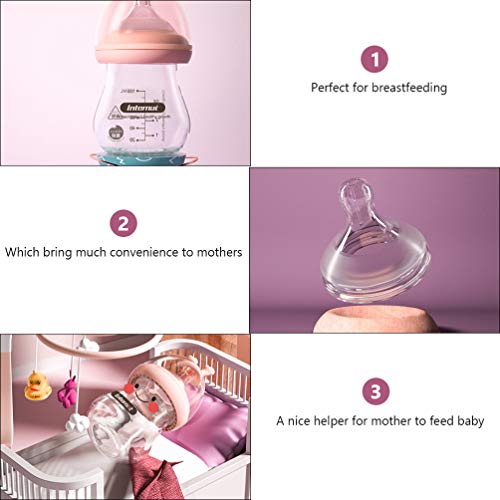 STOBOK Alimentador De Garrafa de Vidro Do Bebê Mamadeira Do Bebê 100Ml (Pink)