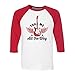 TeesAndTankYou Take Me All The Way Three-Quarter Raglan Sleeve Baseball Shirt Unisex X-Small White/Red