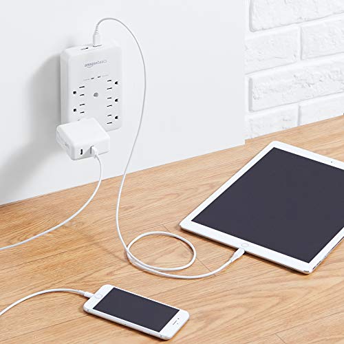 Amazon Basics 6 Outlet, Wall Mount Surge Protector, Power Strip, 2 Usb Ports 3.4A, 1080 Joules #TOP5