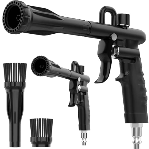 Wengus Car Cleaning Gun, Car Interior Detailing Air Blower Gun with 2 Nozzles, High Pressure Car Cleaning Drying Tool for Quickly Blasts Dirt and Dust, Works with Air Compressor