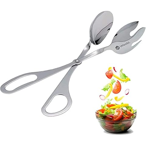 Salad Tongs, Heavy Duty Stainless Steel Tongs, Salad Tongs for Serving, 10 inch Small Serving Tongs, Perfect Kitchen Tongs Cover