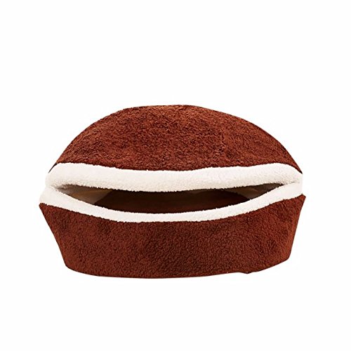 Burning Go 猫ハウス ペットバッド どら焼き型ペットベッド 猫ベッド 犬ハウス ペットハウス 犬猫兼用 ドームベッド キャットソファ ペットクッション 2way ペット用ハウス 猫小屋 安眠 折り畳み 四季用 室内用 通気 暖かい やわらか