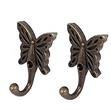 sourcing map a16062000ux0417 Bata Ropa Sombrero Mariposa Llave Perchero Colgador de pared, Bronce